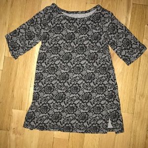 Faded Glory xs 4-5 floral shift dress black